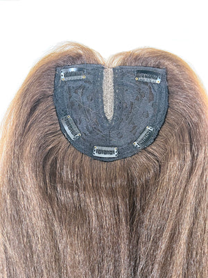 Hair Topper with Kinky Straight - 100% Human Hair 18"