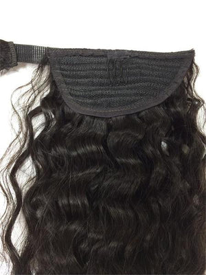 Wrap Around 100% Human Hair Ponytail in Kinky Wave 18" - Hairesthetic