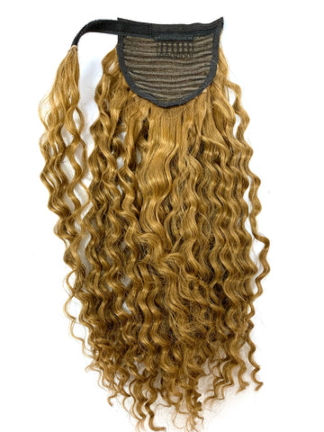Wrap Around 100% Human Hair Ponytail in Deep Wave 14" - Hairesthetic