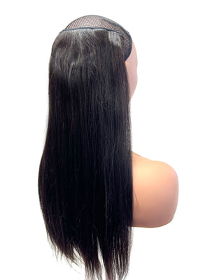 Full Head Single Clip In Extensions in Yaki Straight 18"
