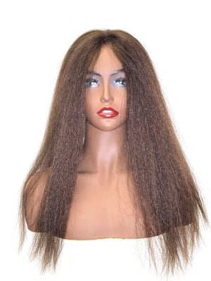 Hair Topper with Kinky Straight - 100% Human Hair 18"