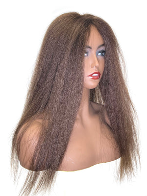 Hair Topper with Kinky Straight - 100% Human Hair 18"