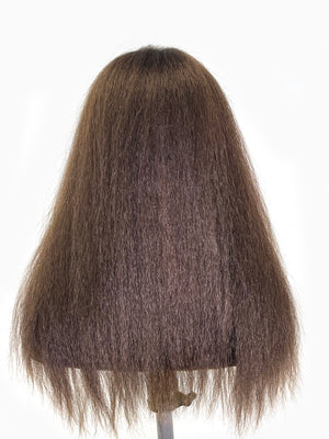 Hair Topper with Kinky Straight - 100% Human Hair 18"