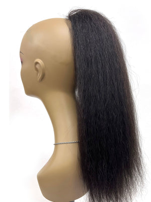 Draw String Ponytail- 100% Human Hair Kinky Straight 18"