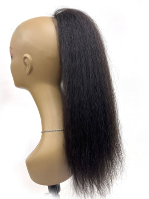 Draw String Ponytail- 100% Human Hair Kinky Straight 18"