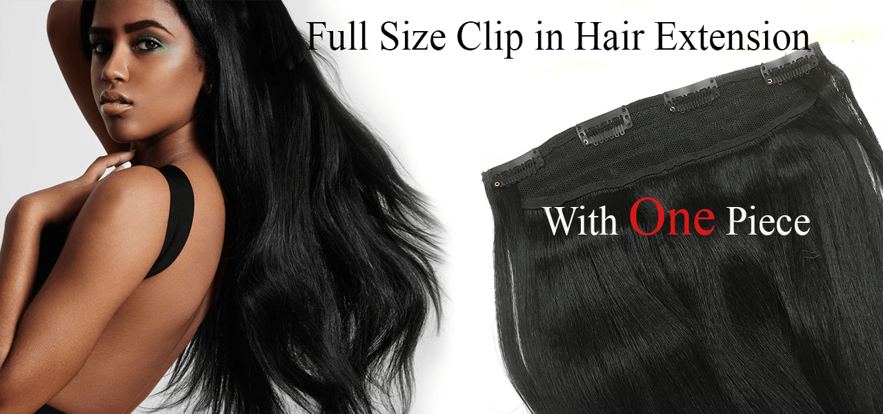 100% human hair, full size clip on hair extensions
