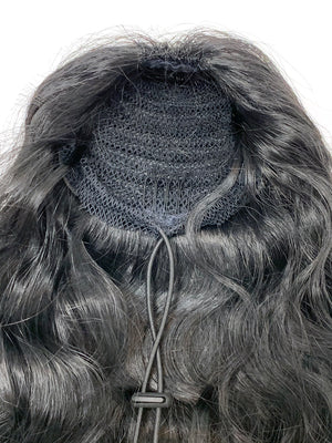 Draw String Ponytail- 100% Human Hair Deep Bodywave 18"