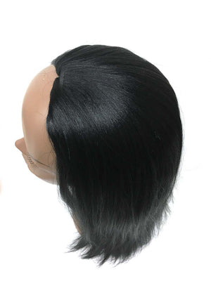 Half Wig 100% Human Hair in Yaki Straight 14" - Hairesthetic