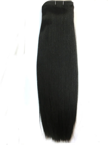 Indian Remy Yaki Straight Human Hair Extensions - Wefted Hair 18" - Hairesthetic