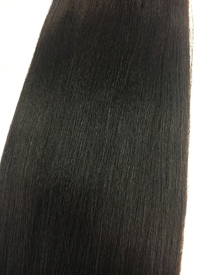 Indian Remy Yaki Straight Human Hair Extensions - Wefted Hair 18" - Hairesthetic