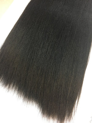 Indian Remy Yaki Straight Human Hair Extensions - Wefted Hair 12" - Hairesthetic
