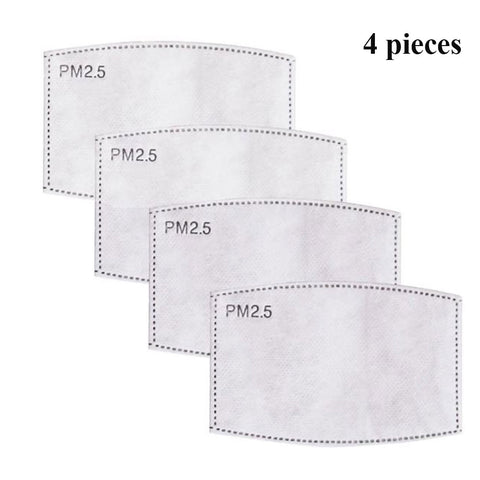PM2.5 Carbon Activated Replacement Filters for Dust Respiratory Mask - 4 Pieces - Hairesthetic