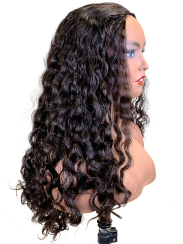 Half Wig 100% Human Hair in French Wave 18"