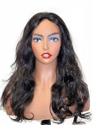 Half Wig 100% Human Hair in Bodywave 18"