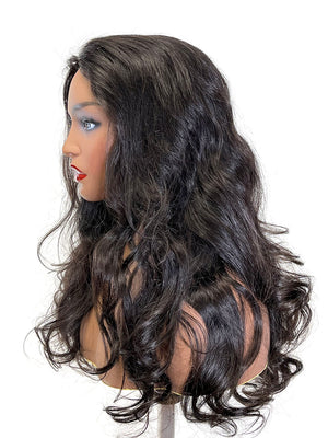 Half Wig 100% Human Hair in Bodywave 18"