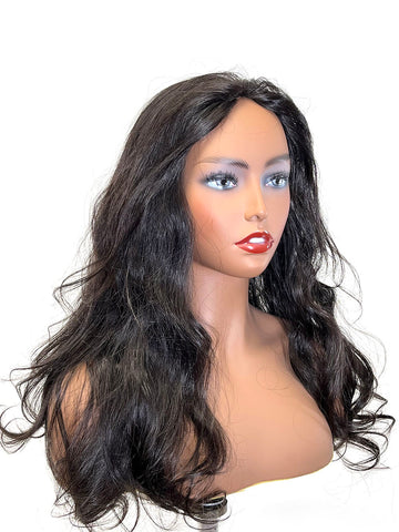 Half Wig 100% Human Hair in Bodywave 18"