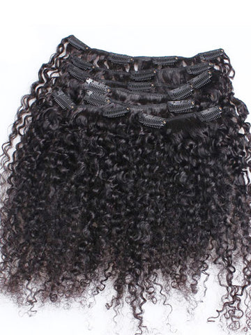 Clip on Human Hair in Kinky Curly 18" - Hairesthetic