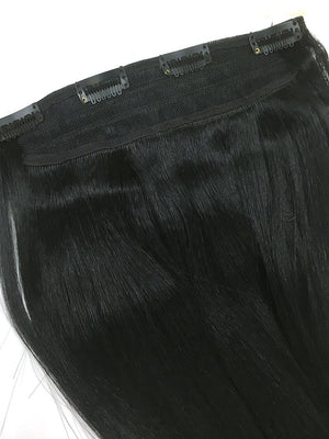 Custom Full Head Single Clip In Extensions in Kinky Straight 14" + Two 3" side pieces - Hairesthetic