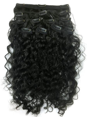 Custom Clip on Human Hair in Brazilian Curly 14" - Hairesthetic