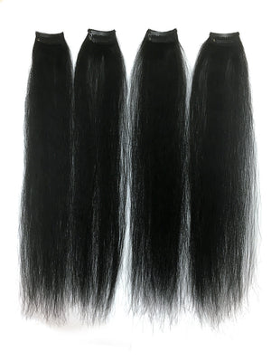 Clip on Human Hair in Kinky Straight 12" - Hairesthetic