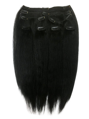 Clip on Human Hair in Kinky Straight 12" - Hairesthetic