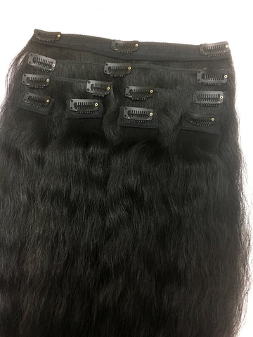 Clip on Human Hair in Kinky Wavy 18" - Hairesthetic