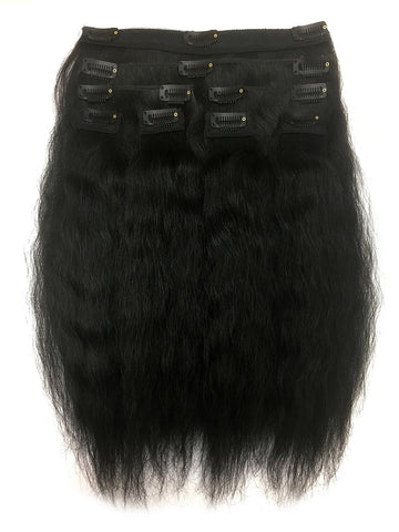 Clip on Human Hair in Kinky Wavy 18" - Hairesthetic