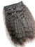 5 piece Kinky Straight 14" Clip on Hair, 75% Gray Hair 25% Black - Hairesthetic