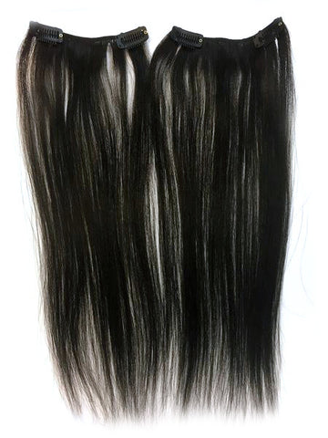 Clip on Human Hair in Yaki Straight 12" - Hairesthetic