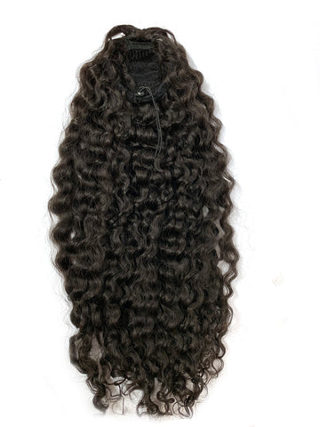 Draw String Ponytail Deep Wave Human Hair 26" - Hairesthetic