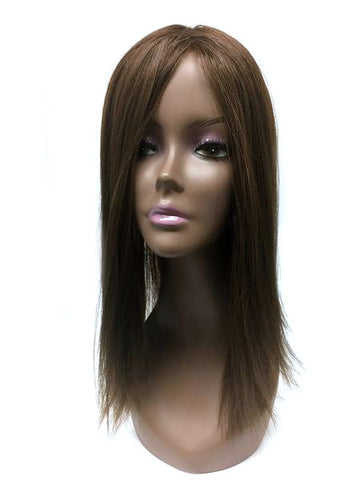 Custom Hair Topper with Yaki Straight - 100% Human Hair 18" - Hairesthetic