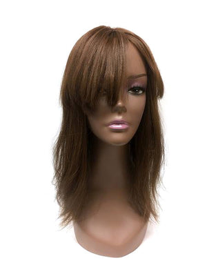 Custom Hair Topper with Yaki Straight - 100% Human Hair 18" - Hairesthetic