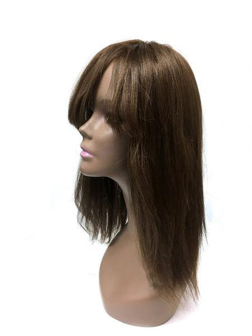 Custom Hair Topper with Yaki Straight - 100% Human Hair 18" - Hairesthetic