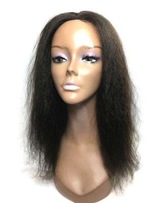 Hair Topper with Kinky Straight-100% Human Hair 14" - Hand Ventilated Part - Hairesthetic