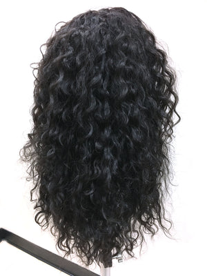 CUSTOM-180% Density Half Wig 100% Human Hair in Kinky Wave 18" - Hairesthetic