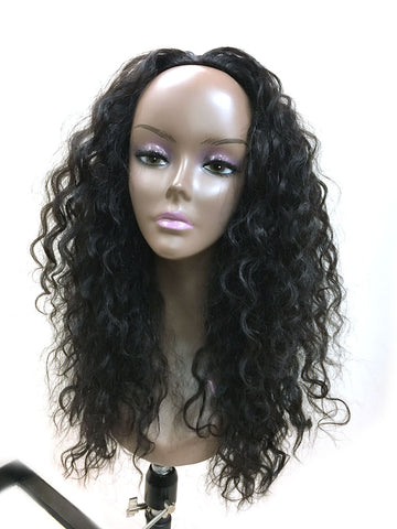 CUSTOM-180% Density Half Wig 100% Human Hair in Kinky Wave 18" - Hairesthetic