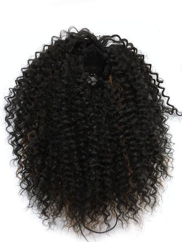 Draw String Ponytail in Kinky Curly , 100% human hair 14" - Hairesthetic