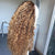 Kinky Curly Highlight Lace Front Wig Human Hair Blonde Pre Plucked With Baby Hair Brown.