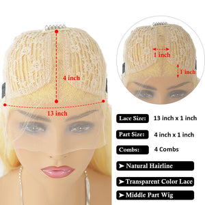 Kinky Curly Highlight Lace Front Wig Human Hair Blonde Pre Plucked With Baby Hair Brown.