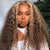 Kinky Curly Highlight Lace Front Wig Human Hair Blonde Pre Plucked With Baby Hair Brown.