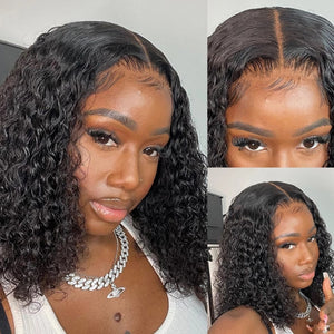 Jerry Curly 13x4 Lace Front Wig Short Bob Frontal Human Hair Wigs