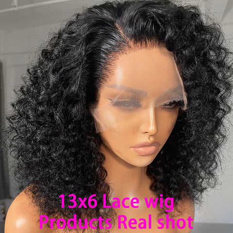 Jerry Curly 13x4 Lace Front Wig Short Bob Frontal Human Hair Wigs