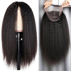 Kinky Straight Human Hair Wigs 13x4 and 13x6 HD Transparent Lace Front Wig.