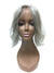 Gray Human Hair Topper with Kinky Straight 12"