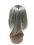 Gray Human Hair Topper with Kinky Straight 12"