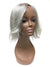 Gray Human Hair Topper with Kinky Straight 12"