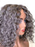 Hair Topper with Kinky Wave-100% Human Hair 12" - Gray Mixed