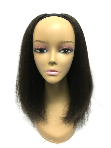 Custom U Part Blended Hair - Kinky Straight and Kinky Wave 14" Color #1b - Hairesthetic