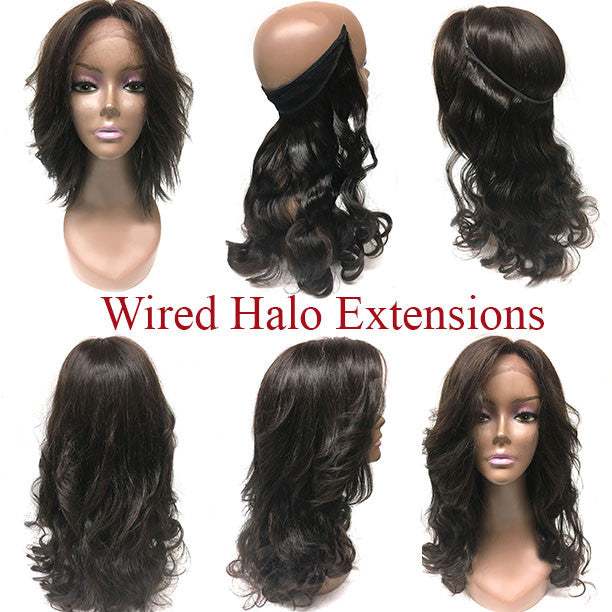 Easy Hair Extensions - Wired Hair Extensions- Dark Colors 20" - Hairesthetic