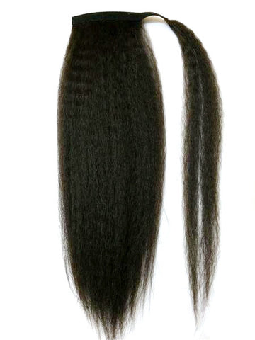 Wrap Around 100% Human Hair Ponytail in Kinky Straight 18" - Hairesthetic